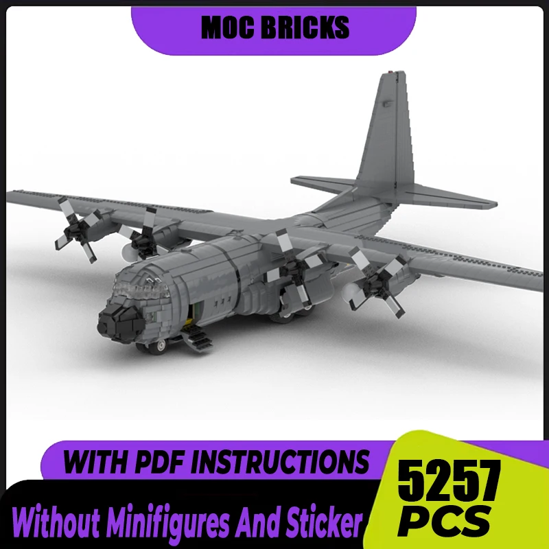 

Military Series Moc Building Blocks 1:38 Scale Legacy C-130H Hercules Model Technology Bricks DIY Assembly Airplane Toys For