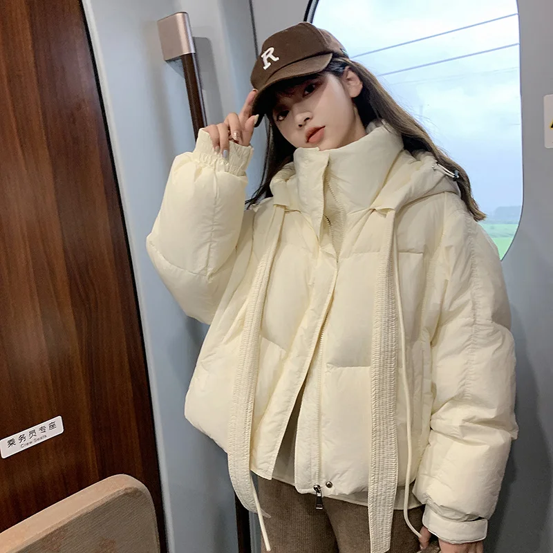 

Real Shot of the 2023 New Hu Die Knot Winter Korean Version Down Cotton jacket With Short Hooded Thickened Fashionable Jacket