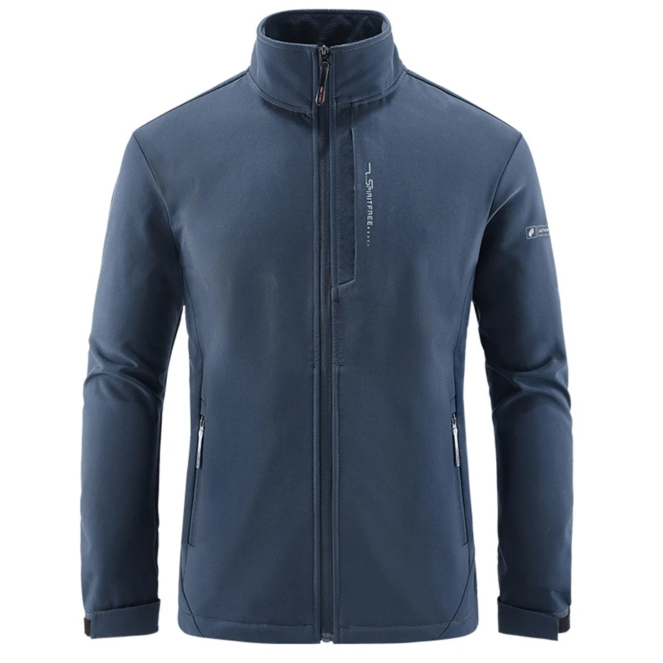 Polar Fleece Jacket Men Autumn Winter Warm Thick Fleece Coat Fashion Casual Camping Jacket Male Black Outerwear