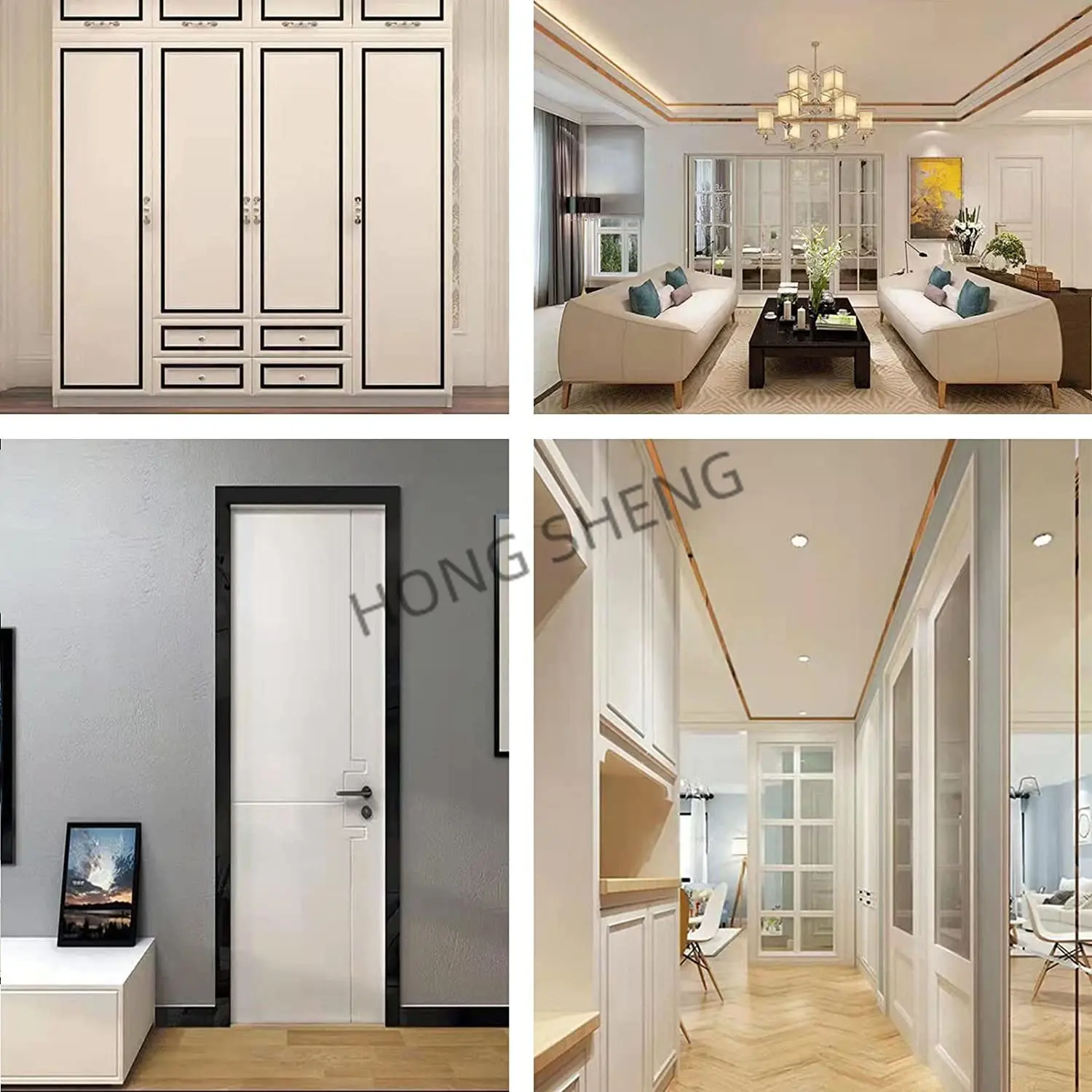 Wall sticker 5Meter 8K mirror titanium gold stainless steel flat decorative line living room background wall ceiling edge strip