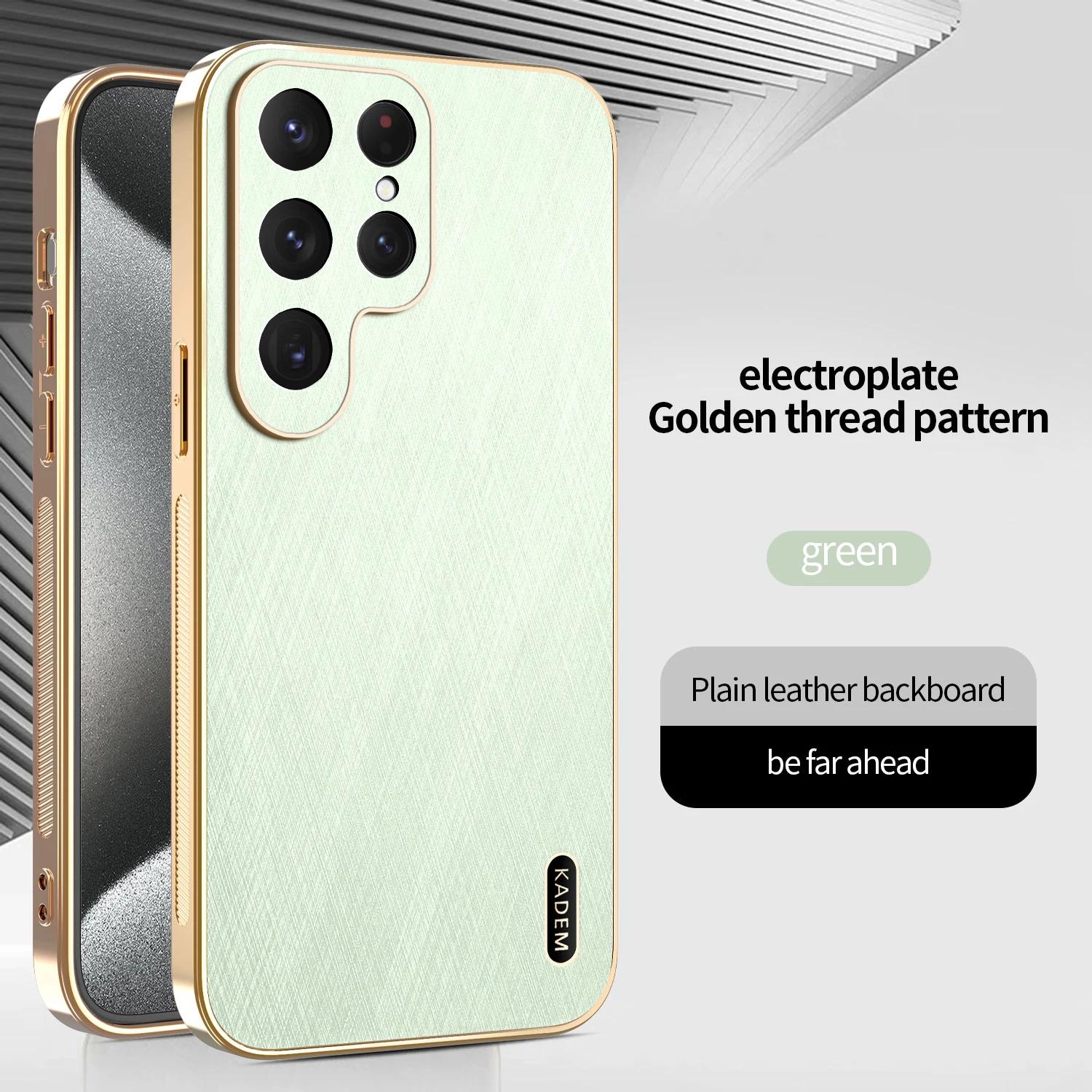 Gold Silk Luxury Plating Shockproof PU Leather Phone Case