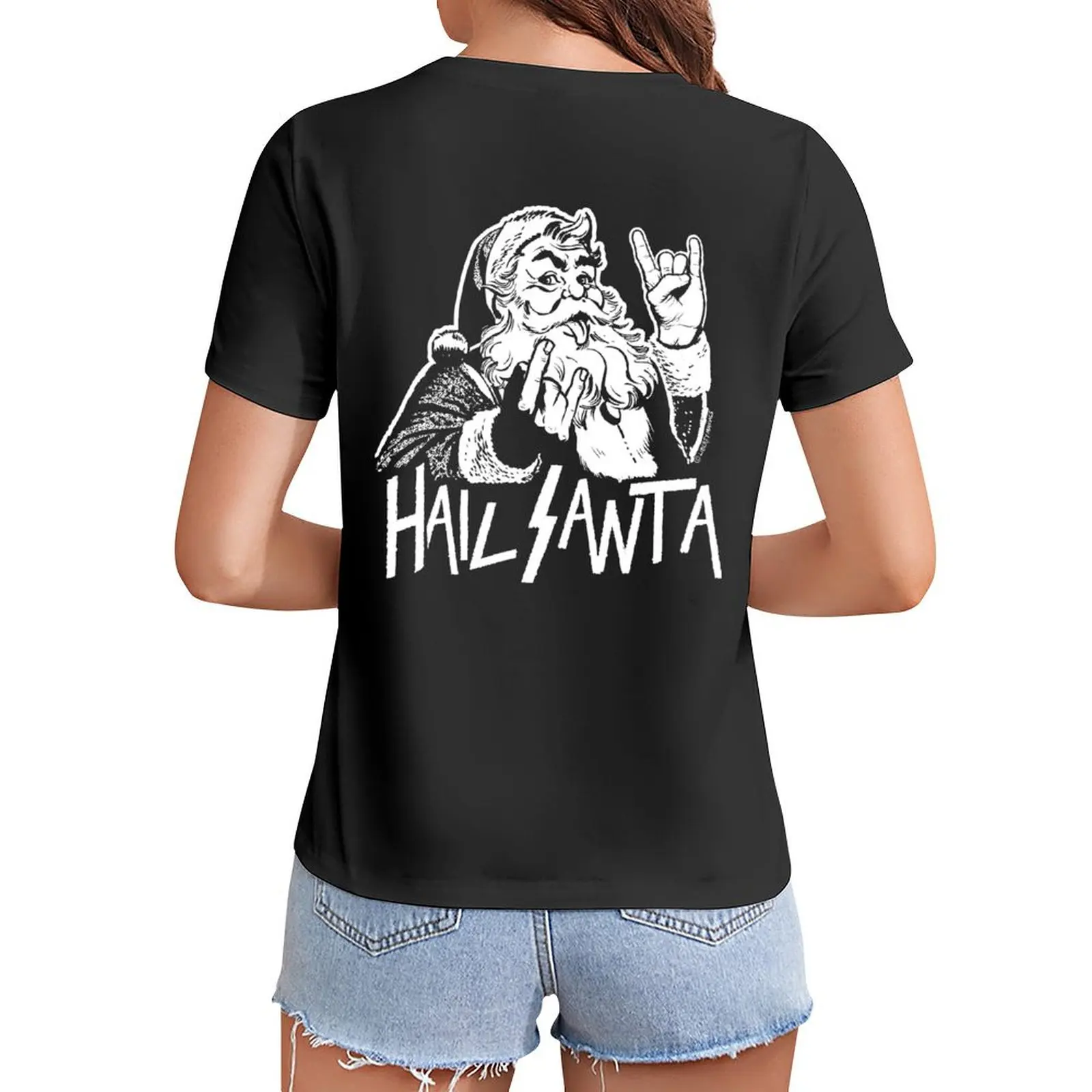 

Hail Santa T-Shirt quick-drying tees plus size t shirts for Women loose fit