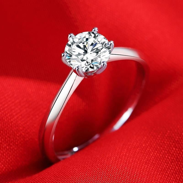 Fade 18K White Gold Rings Women High Quality Zirconia Diamond Original 925 Silver Rings Wedding Band Bridal Jewelry Gift