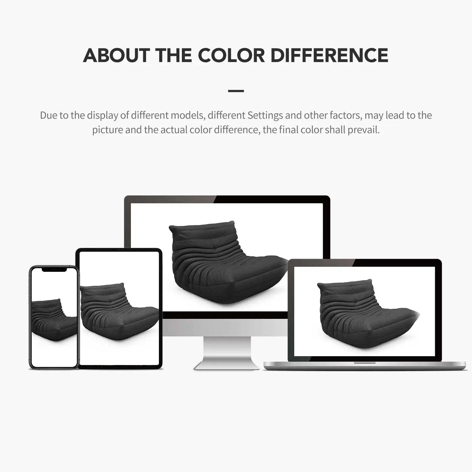 Togo Sofa Couch Chair, Beanbag Sofa Chairs, Lounge Armless Sofa, Filled by High Density Memory Foam,3 color materials available 5