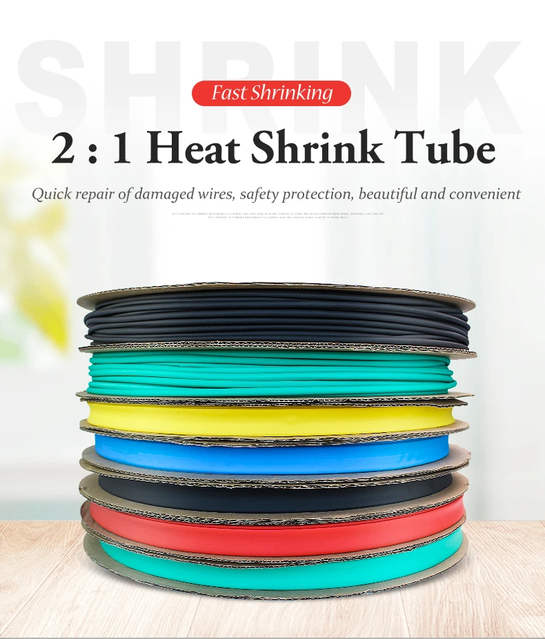 

1 Meter heat shrinkable tube termoretractil Shrink Heatshrink Tubing Tube Sleeving Wrap Wire Sell DIY Connector Insulation