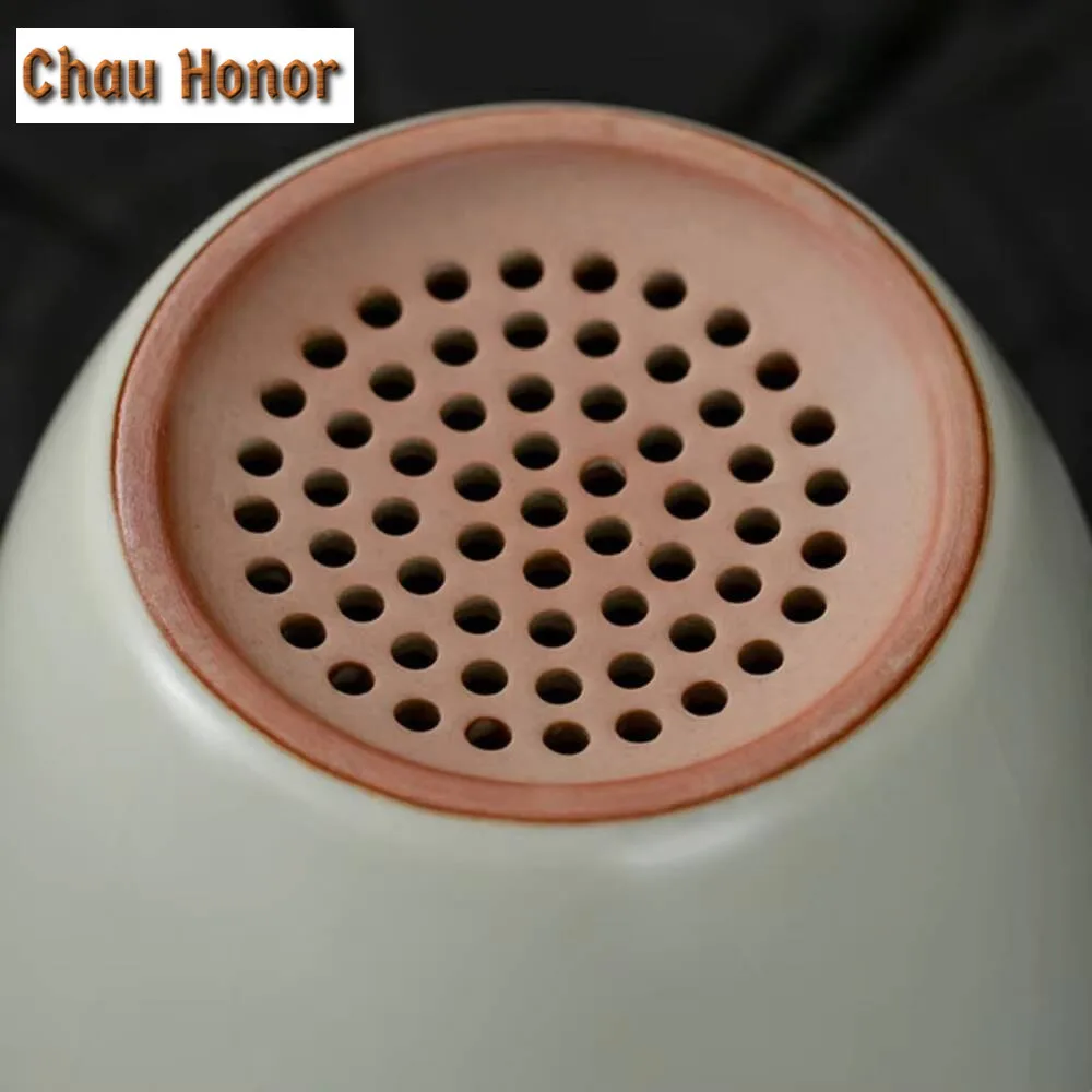 390ml Hand-painted Beige Ru Kiln Open-piece Ceramic Tea Cup Office Cup with Lid Filtered Water Cup Personal Use Mug Gift Box