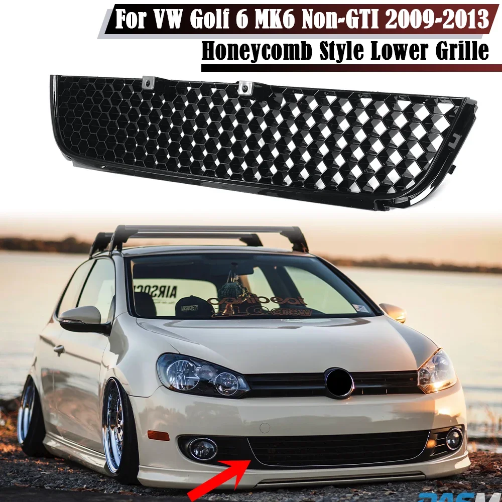 カーフロントグリルライトフォルクスワーゲンVWゴルフ6 MK6 GTI 2009 2010 2011 2012レースグリルライトランプヘッド ワーゲンゴルフフロントグリル フォルクスワーゲンゴルフ67.5,7.5,gti