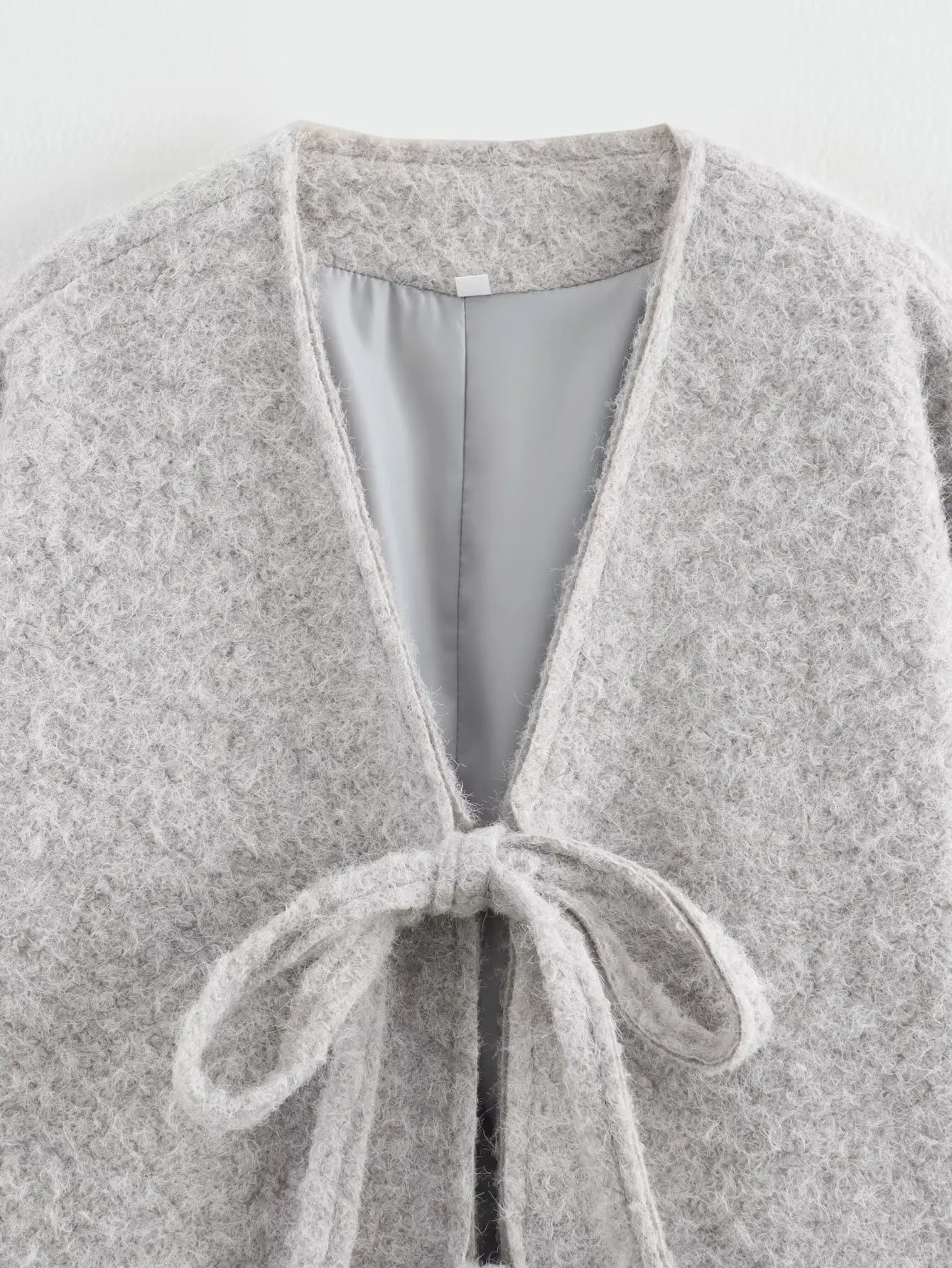 Women's Jackets Coat Khaki Outwear Elegant Bow With Belt Long Sleeve Tops 2024 inszart Solid Woman Jackets Coat Gray Loose Coat