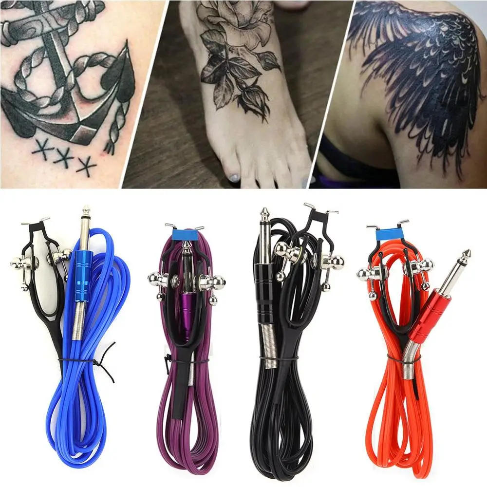 

1.8m New Silicone Clip Cord Tattoo Power Supply Tattoo Hook Line Rotary Tattoo Machine Microblading Permanent Makeup 4 Color