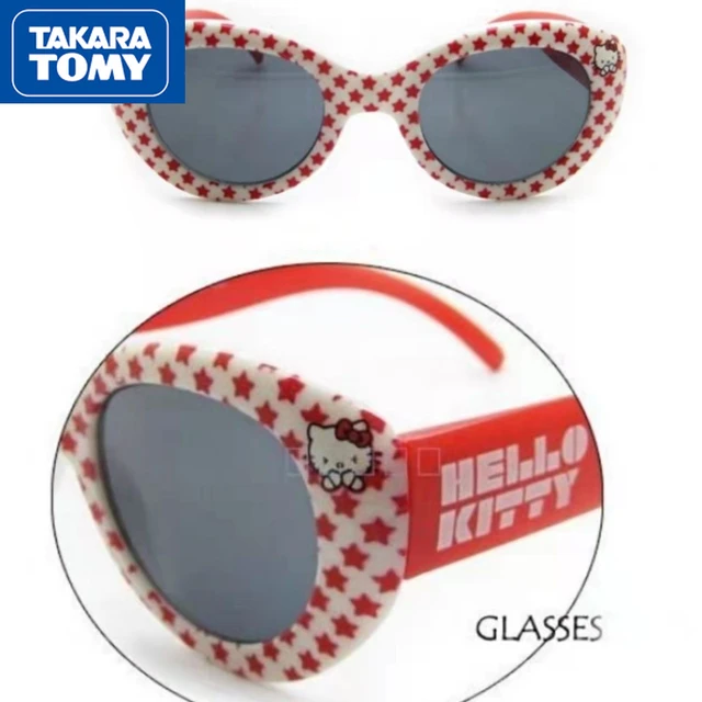 TAKARA TOMY Hello Kitty New Summer Girls Outdoor Sunscreen UV Protection Sunglasses Seaside Beach Cute Sweet Glasses 1