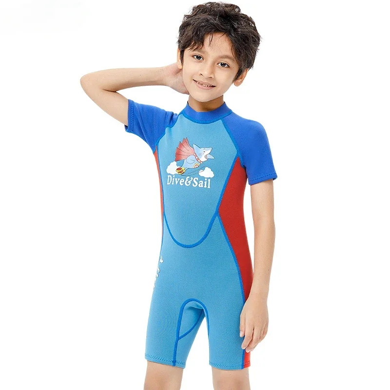 Kids' Wetsuit for Diving with 2.5mm Thickness and Short Sleeves Perfect for Swimming