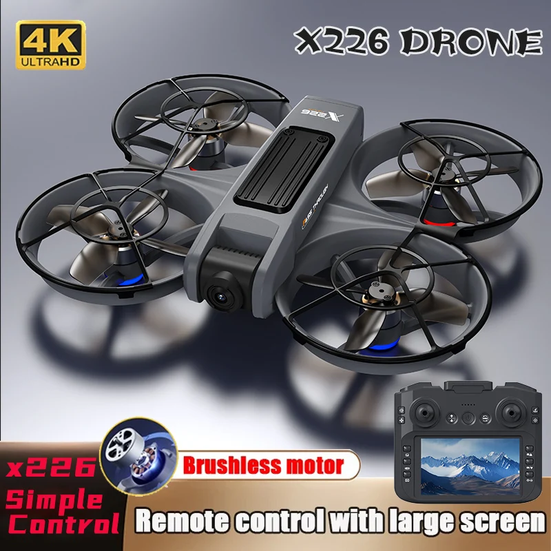 2025 New X226 Drone with Screen Brushless Optical Stream Positioning Quadcopter with Camera FPV Traverser Novice Toy Airplane