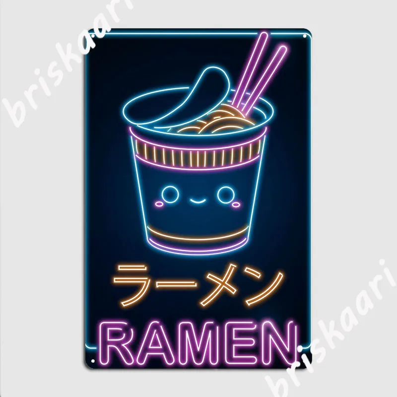 Ramen Carton Plaque Tin Home Garage Club Metal Signs Kawai Garage Decorations Funny Japanese Anime Ramen Tin Sign Poster
