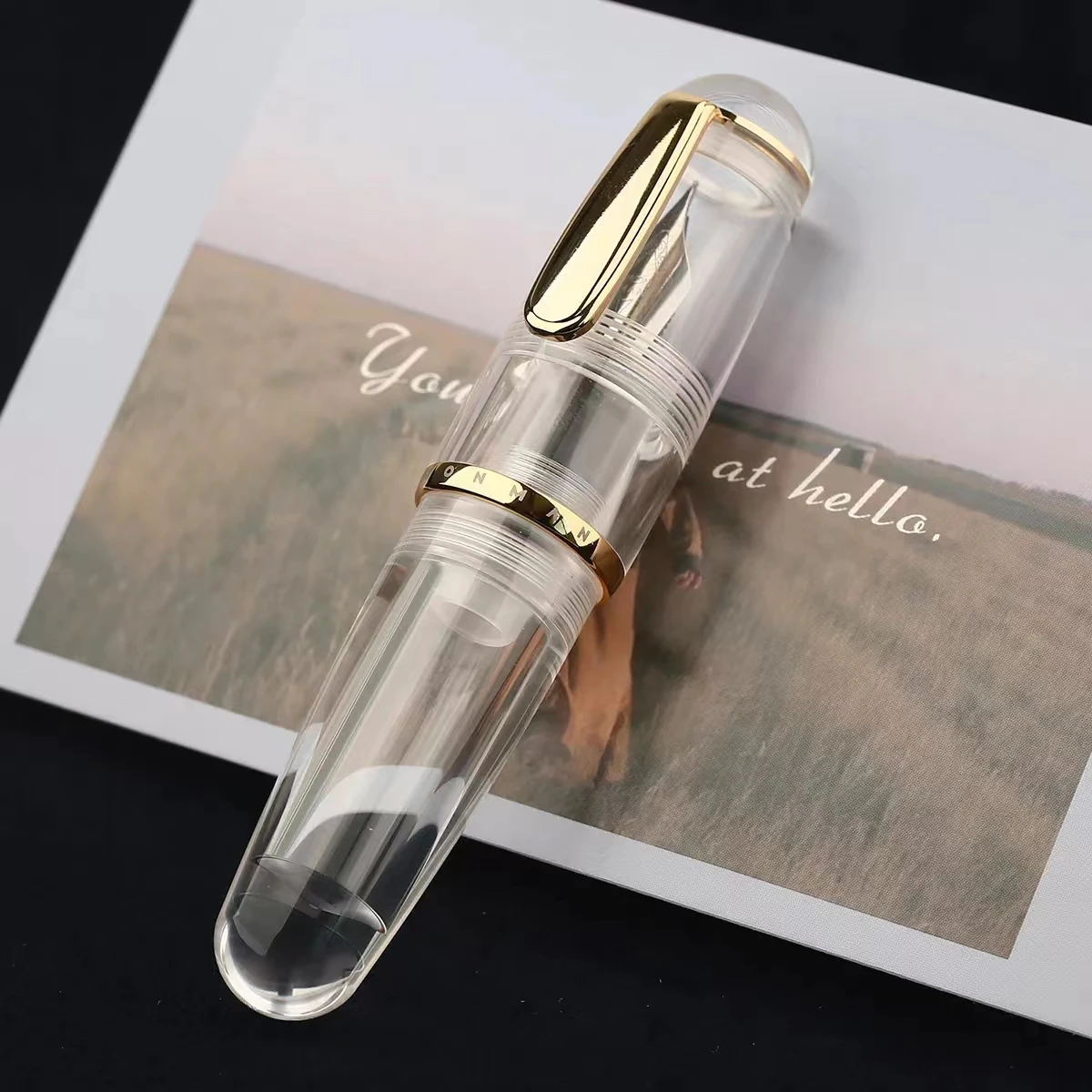 

MAJOHN Q1 Mini Acrylic Fountain Pen Transparent Portable Ink Pen Iridium EF/F Nib Palm Short Writing Set Stationery