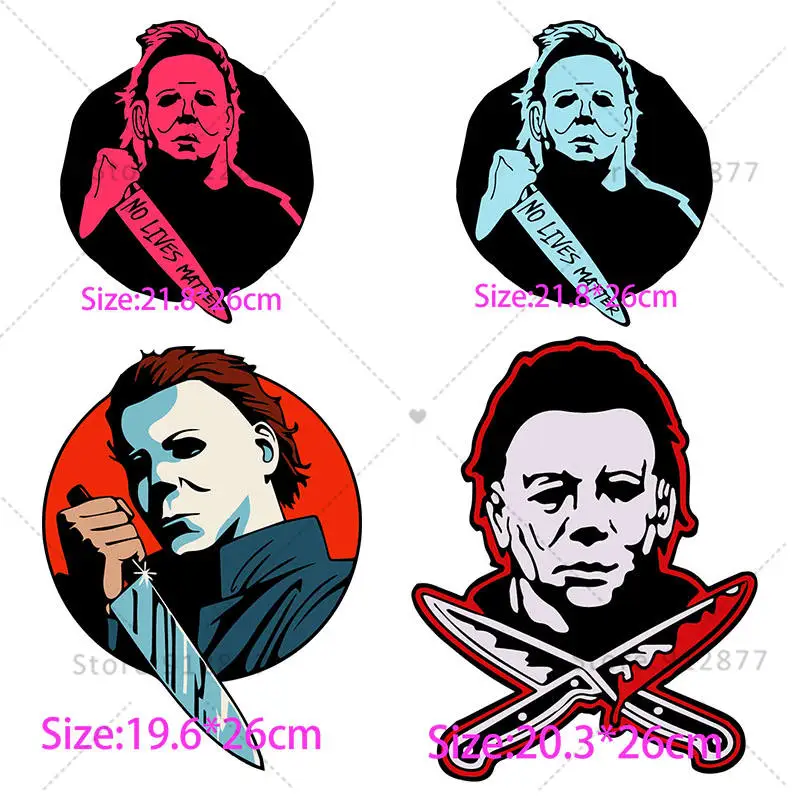 Fai Da Te Personalizzato Ferro Sui Trasferimenti Film Horror Killer Pennywise Friends Slay Boy No Lives Matter Halloween Jacket Patch Dtf Print