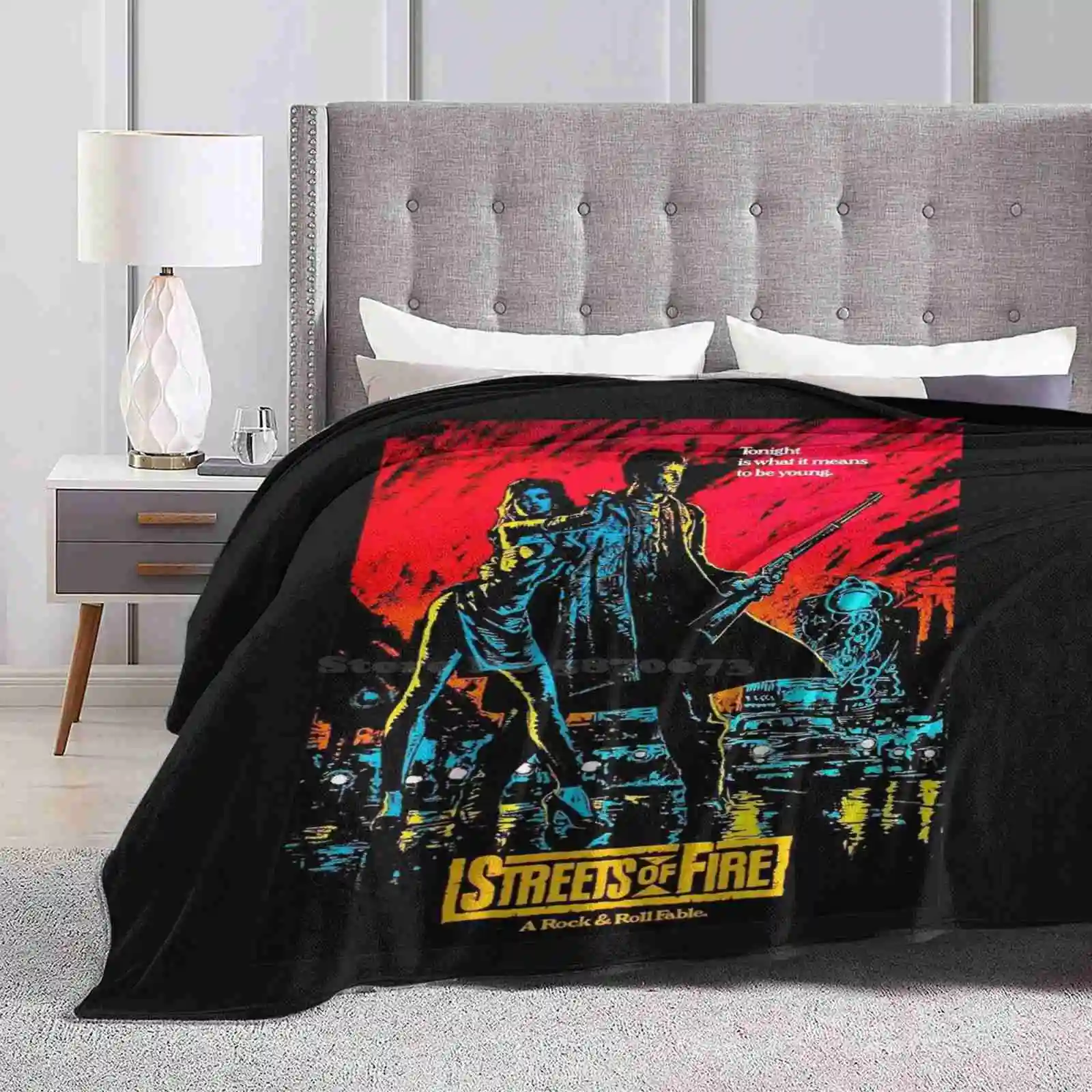 

Streets Of Fire Best Selling Room Household Flannel Blanket Cult Classic Movie 80S Film Motards Comic Music Fable