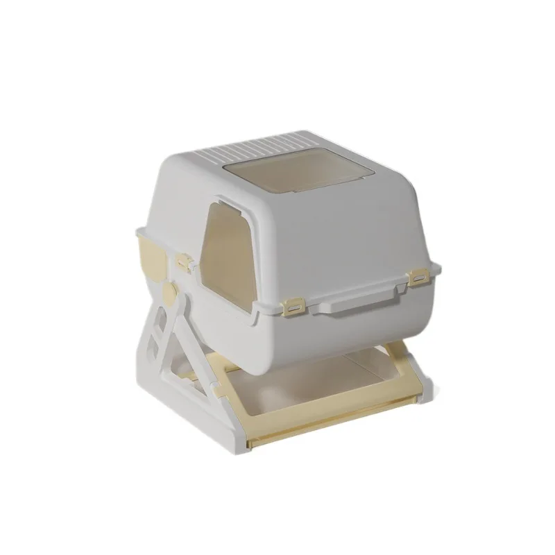 Lettiera per Gatti Semi-automatica Chiusa, Extra Large, Anti-Schizzo, Senza Bisogno di Spazzolare le Feci, Speciale Toilette per Animali Domestici - immagine 6