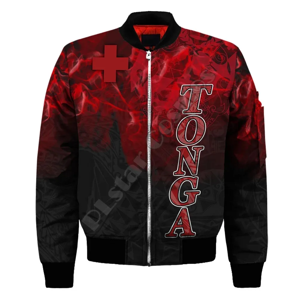 

Men's Tonga Flag Emblem Culture 3D Printing Jacket New Street Hip Hop Unisex Casual Long Sleeve Jacket 002