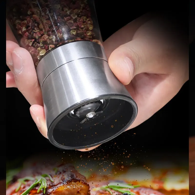 Salt Pepper Grinder Spices Bottle Seasoning Jar Stainless Steel