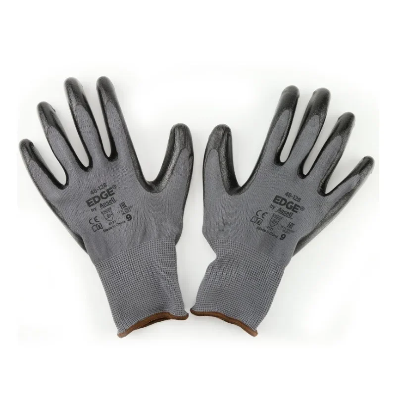 Industrial Protective Work Safety Gloves 1Pairs Black Pu Nylon Cotton Glove with Brand All Sizes work gloves