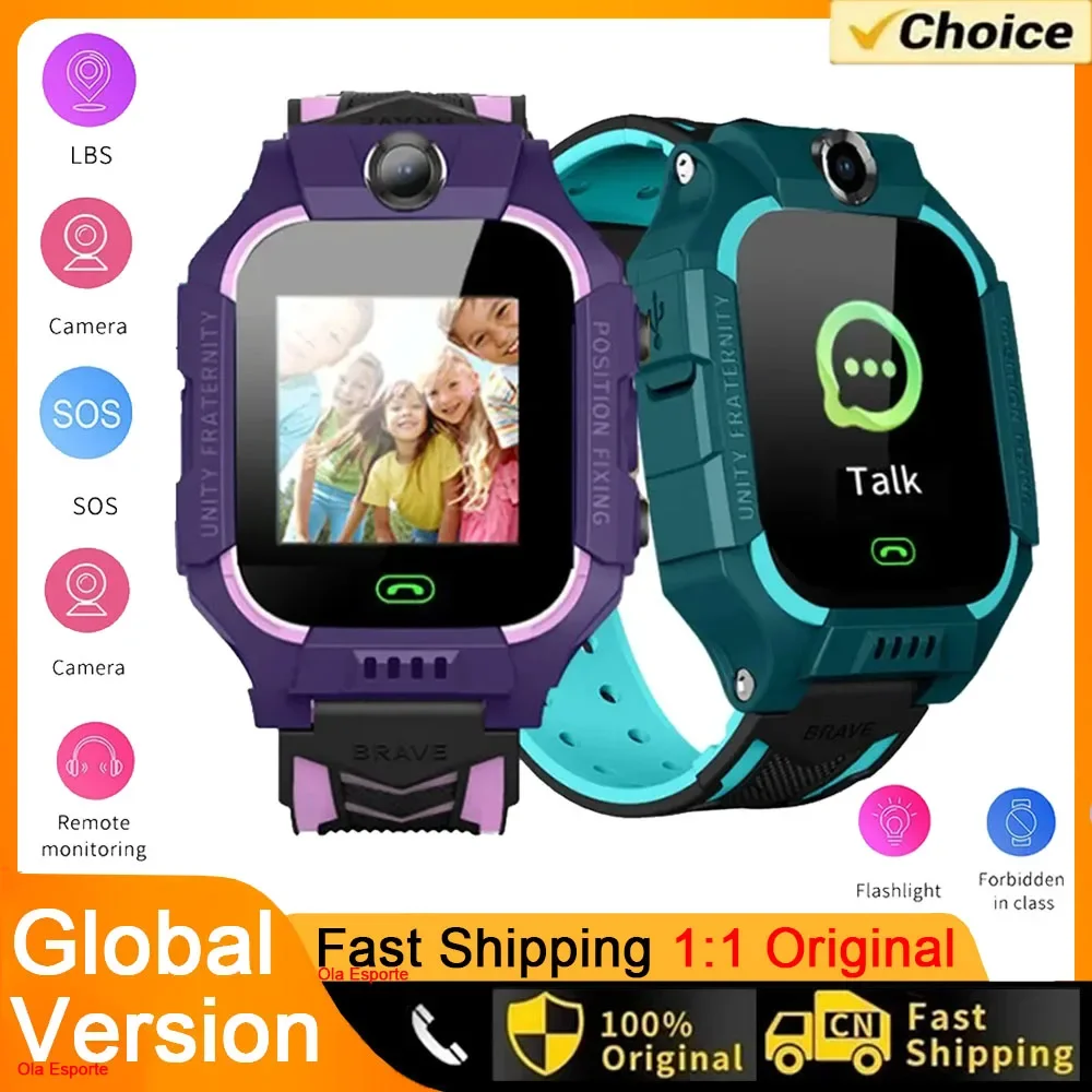 

Kids Smart Watch 2024 New Sim Card Smartwatch For Children Sos Call Phone Camera Voice Chat Photo Boy Girl Gift Color Screen Q19