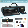 4x4 Pool Cue Case Hold Up to 4 Butts and 4 Shafts, Pool Stick Carrying Case with Front Accessories Pockets 2