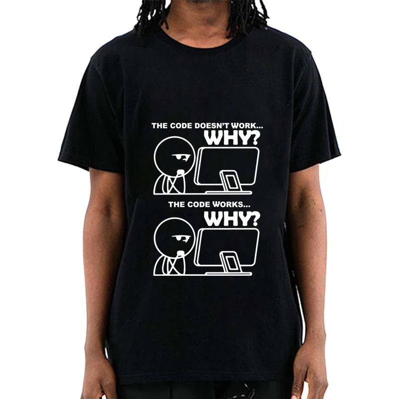 

Harajuku Funny Programmer Graphic Printing Women T-shirts High Street Casual Loose Oversized Short Sleeve Tops Tees Unisex