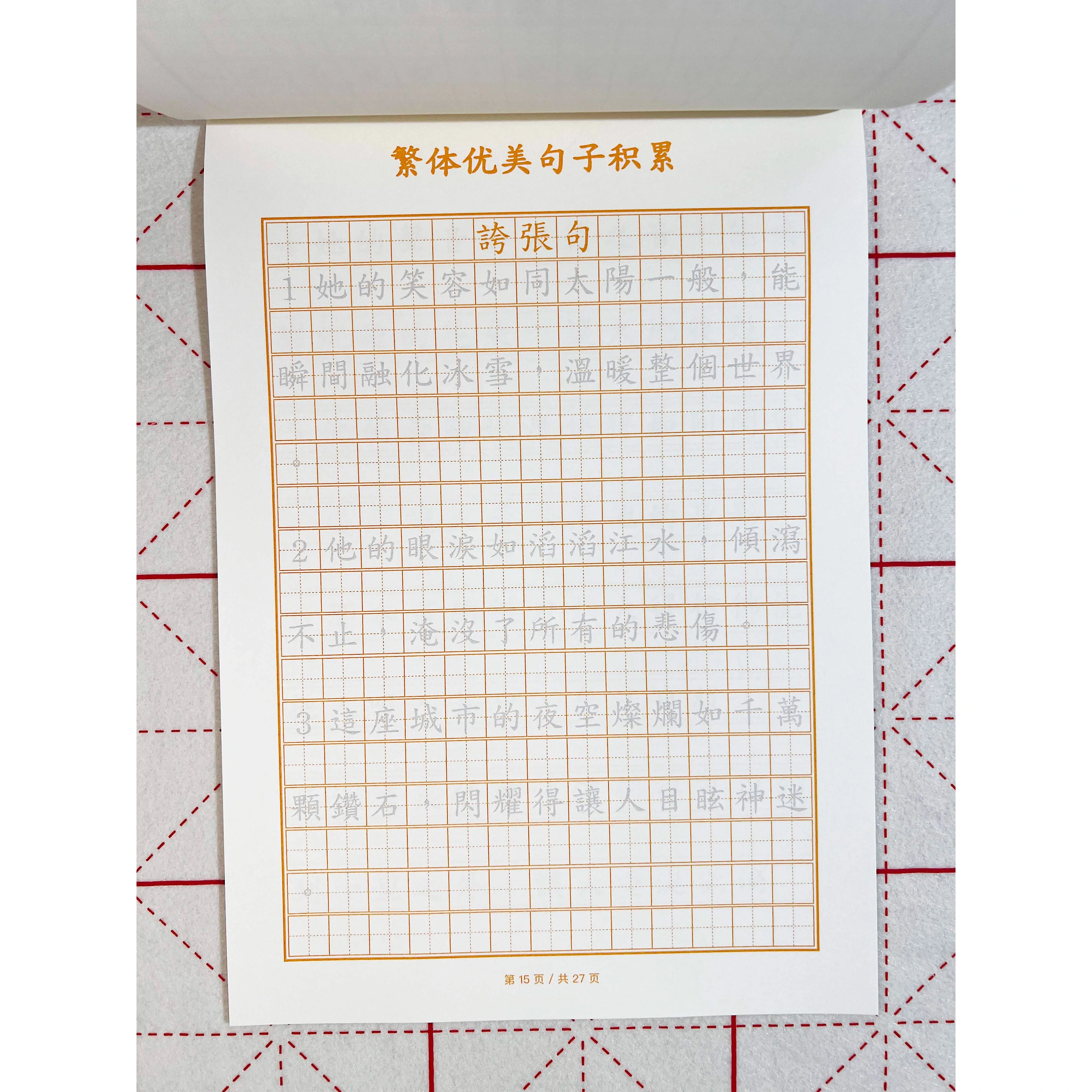 Traditional Chinese Characters Copybook Beautiful Phrases and Sentences for HongKong Primary Students, Full Score Essay Practice 6