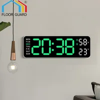 12inch Smart Mute LED Electronic Wall Clock Modern Desk Clock Night Alarm Minimalist Thermometer Clock Home Decor For Room