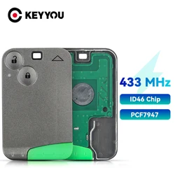 KEYYOU 2 Buttons Remote Car Key For Renault Laguna Espace Velsatis 2001-2006 Auto ID46 PCF7947 Chip Fob Smart Card Keyless Entry