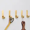 Brass Wall Hook Self Adhesive Brass Hooks Behind-door Key Clothes Hanger Hook J Shaped Towel Holder Bathroom Kitchen Accessories 5