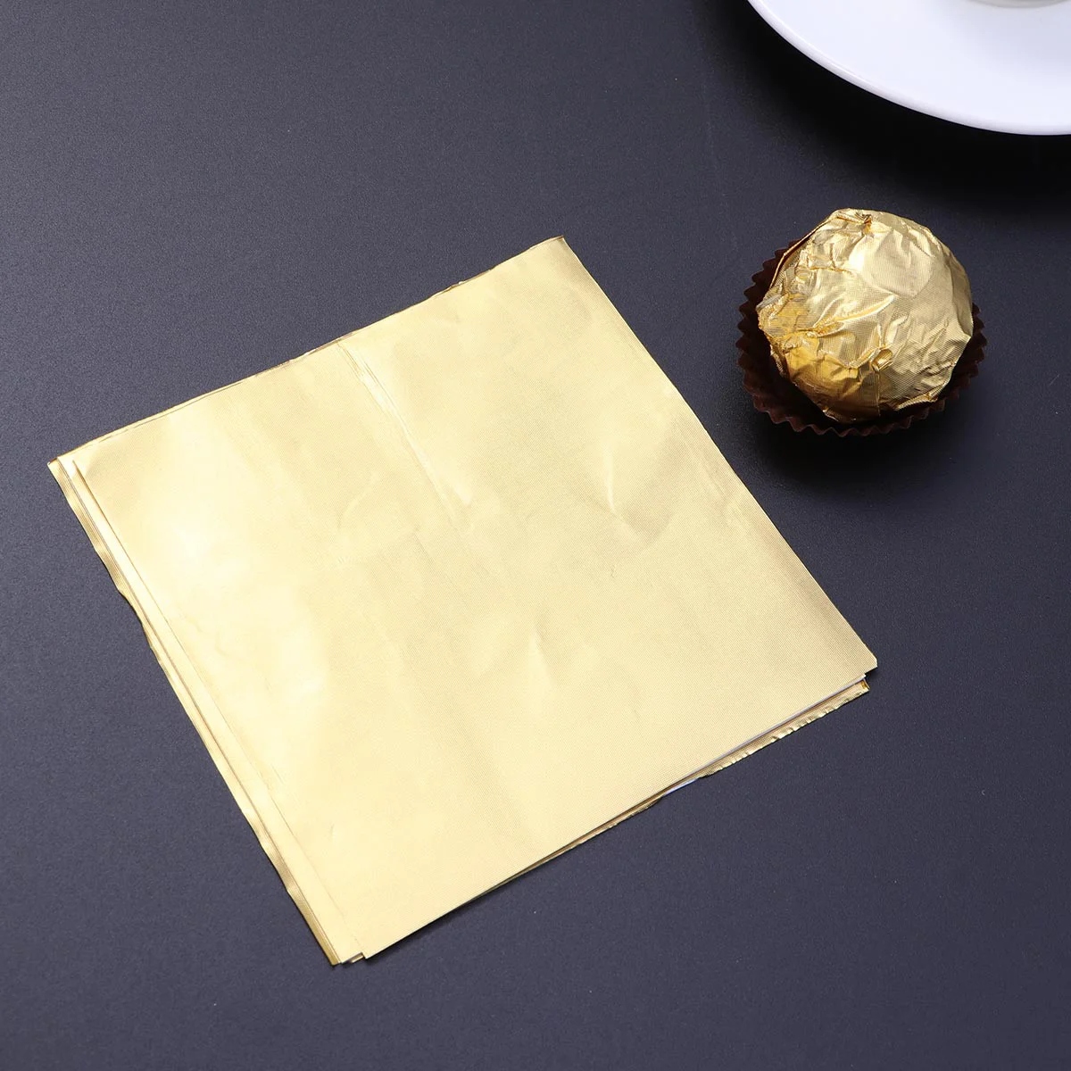 

Food Grade Nontoxic Practical Gold Gift Wrap Storage Paper Aluminum Foil Embossing Paper for Chocolate Candy Sweetmeat