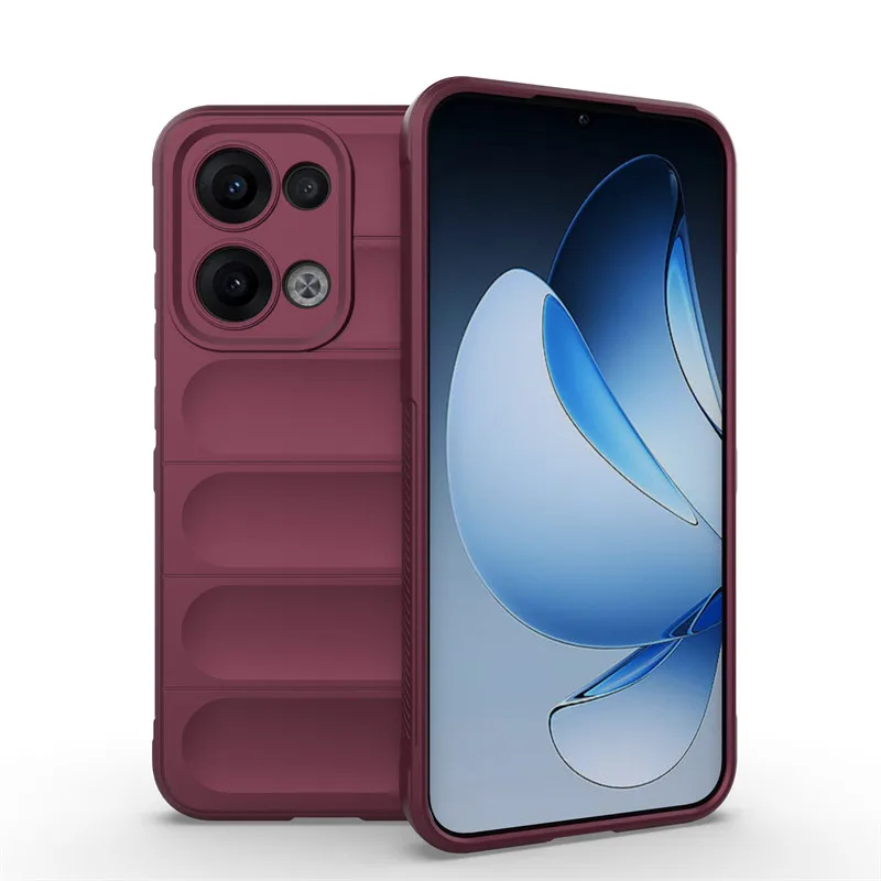 Avizar Coque Pour Oppo Reno 13 F Et 13 FS Silicone Design Carbone Brossé Noir - Coque Téléphone
