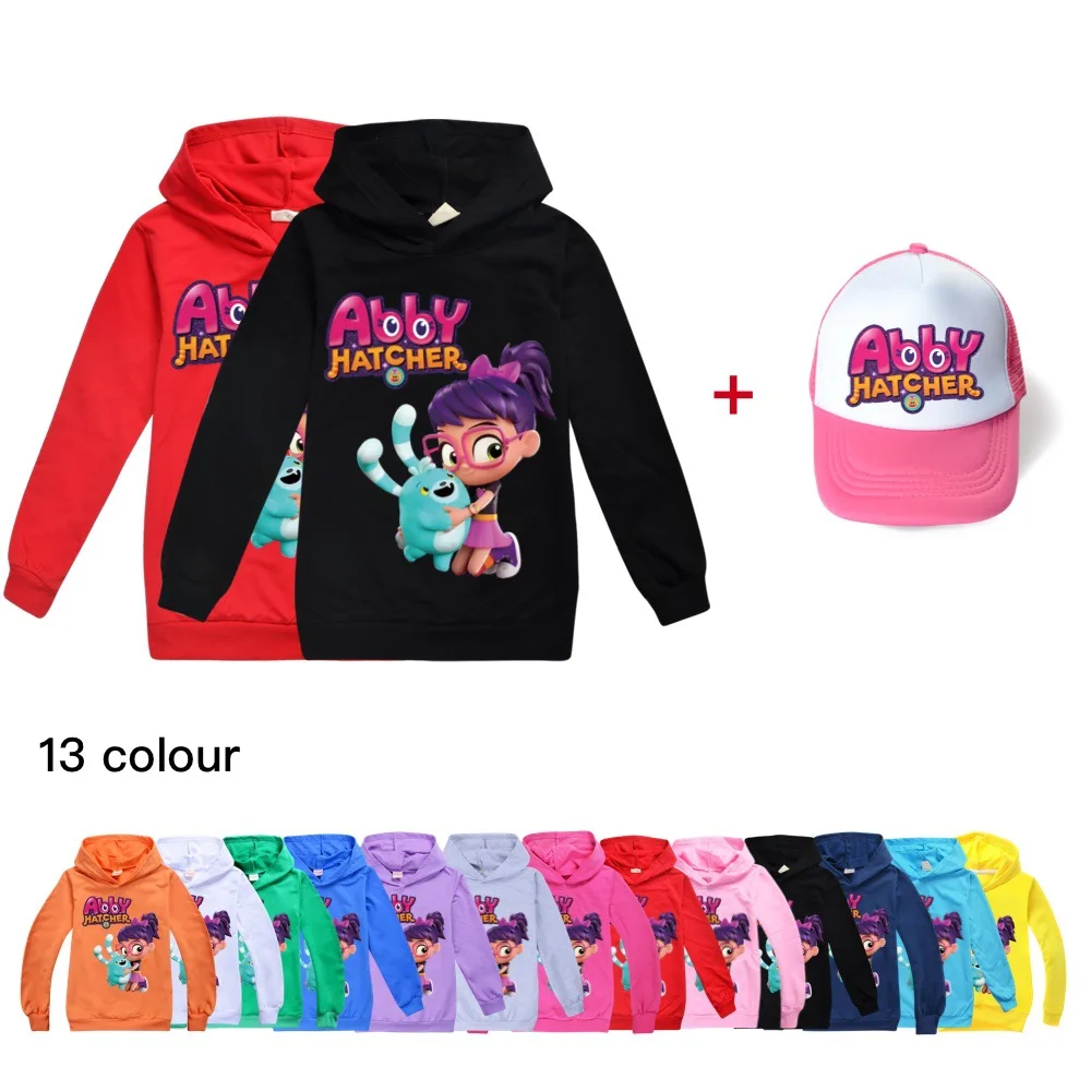 

Boys Hooded Sweater Shirt+ Hat Abby Hatcher Kids Clothes Boys 2-16Y Cotton Girls Fashion Clothes Toddler Long Sleeve Tops Tshirt