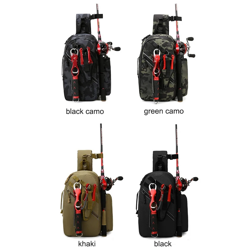 Fishing Tackle Storage Bag Waterproof Fishing Sling Backpack  Multifunctional Fishing Gear Bag Fishing Accessories Organizer