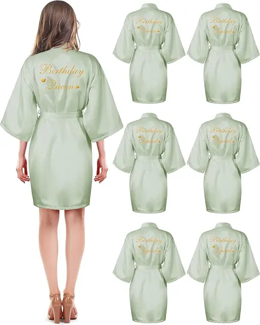 104242-b32995.jpg 6 pièces Robes d'escouade d'anniversaire pour femmes fête d'anniversaire reine Spa peignoir Kimono Spa Robe pyjama Robes de fête Robe soyeuse