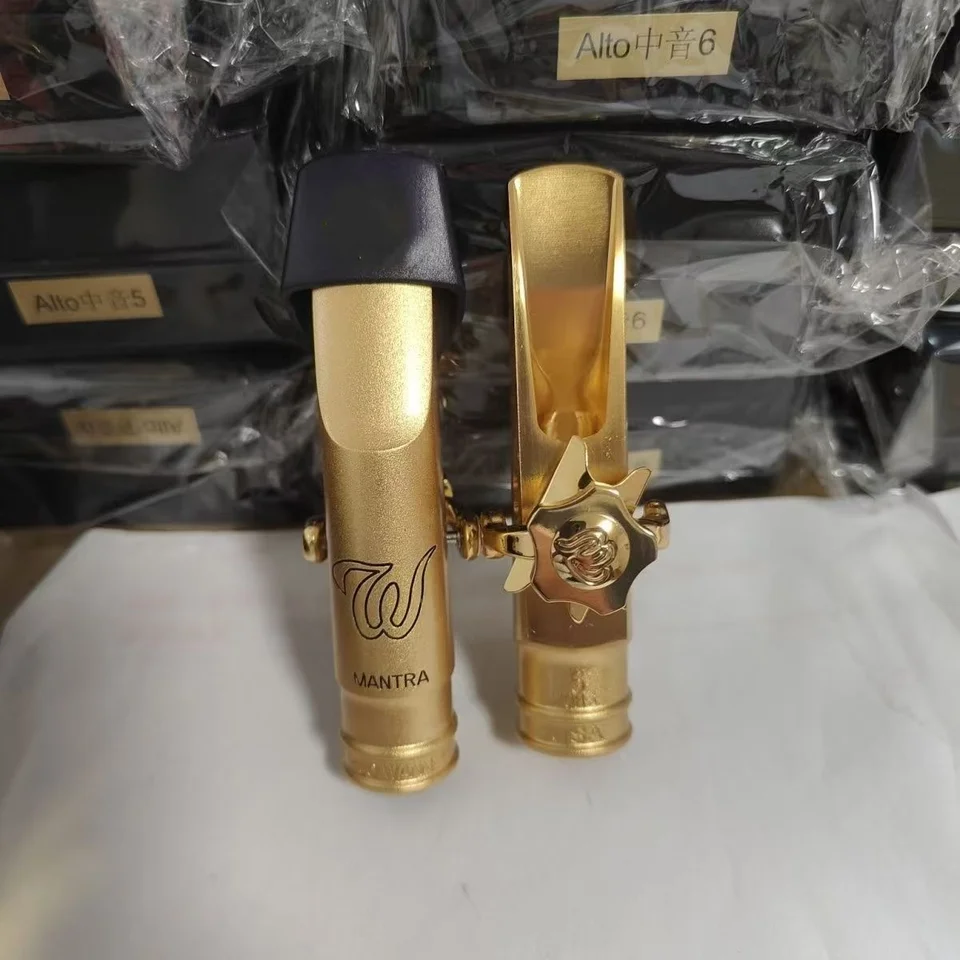 プロの金メッキサックスマウスピース,刻印デザイン,サックス