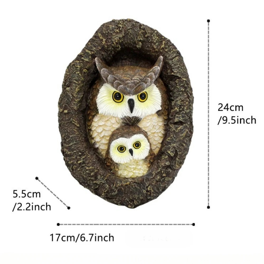 Owl Resin Bird Figurines Tree Decor Simulated Tree Hanging Resin Feeding Bird Statue Face Outdoor Garden Animal Ornaments resin ornaments,garden statue,garden decoration,resin statue,resin handicraft ornaments,resin ornament,animal ornaments