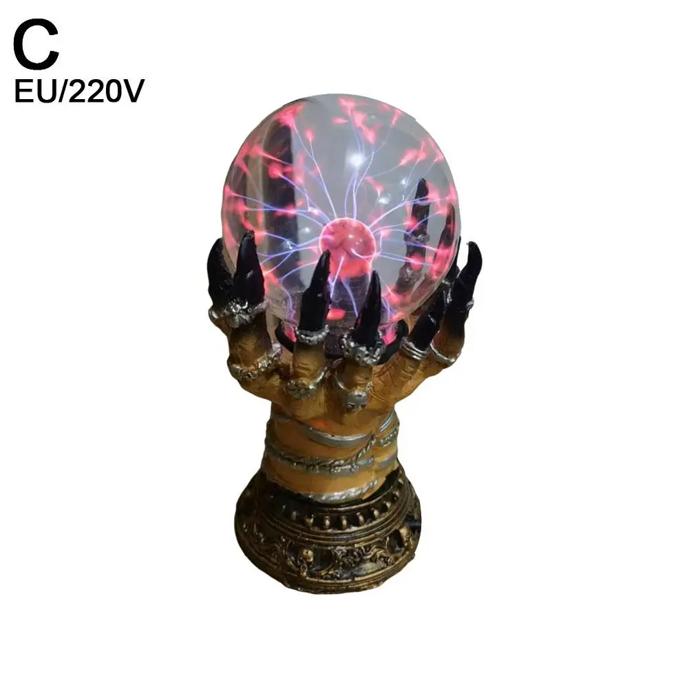 New Glowing Deluxe Cellular Crystal Ball Luminous Witch Electrostatic Spooky Light Serve Skull Hallow Finger Decor Plasma H V2y5 5
