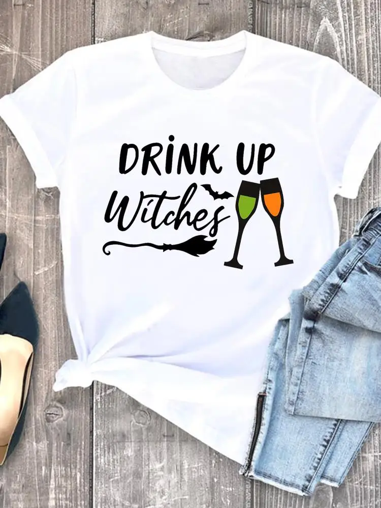 

Женская футболка на Хэллоуин, День благодарения, с графическим принтом