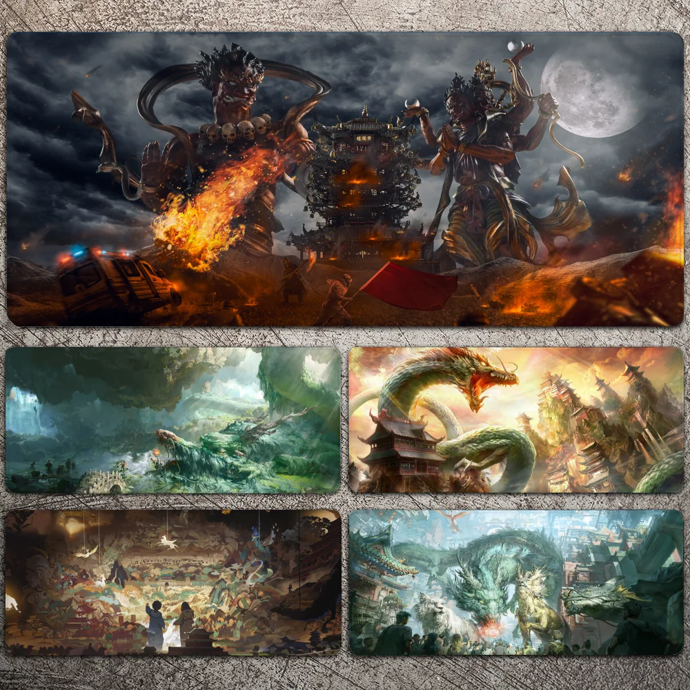 

Chinese Style Mousepad Large Gaming Mouse Pad LockEdge Thickened Computer Keyboard Table Desk Mat