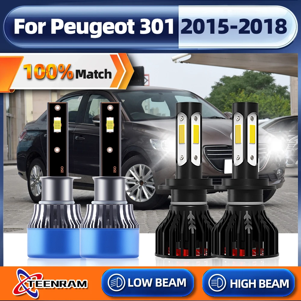 

H1 H7 Canbus LED Headlights Bulbs 240W 40000LM Plug and Play Car Lamp 12V 6000K White For Peugeot 301 2015 2016 2017 2018