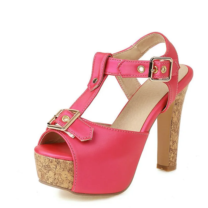 

2023 Summer for Dropship Platform Elegant T-strap Shoes Woman Summer Party High Heels Sandals Big Size 32-46