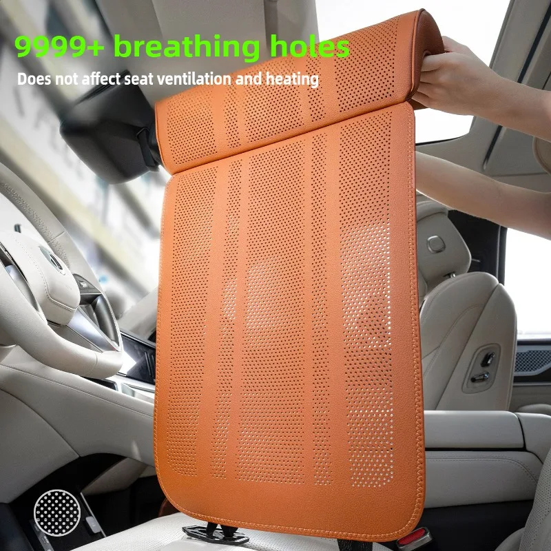 Universal Leather Car Seat with Extended Breathable Footrest and Non-Slip Cover