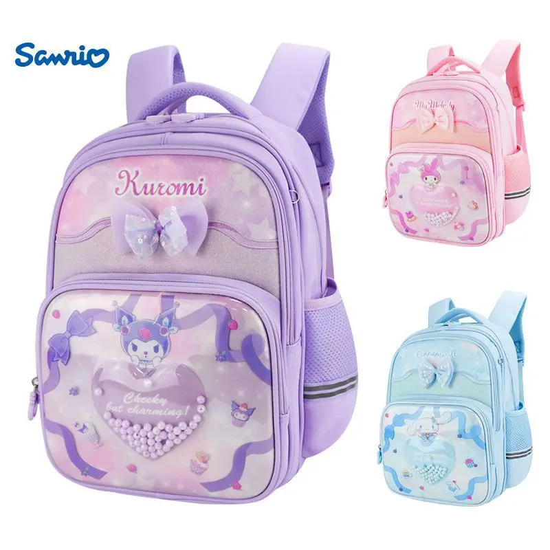 

Рюкзак Sanrio Kuromi для девочек 1-4 классов, Детские рюкзаки для начальной школы с защитой двух позвоночников и сниженной нагрузкой