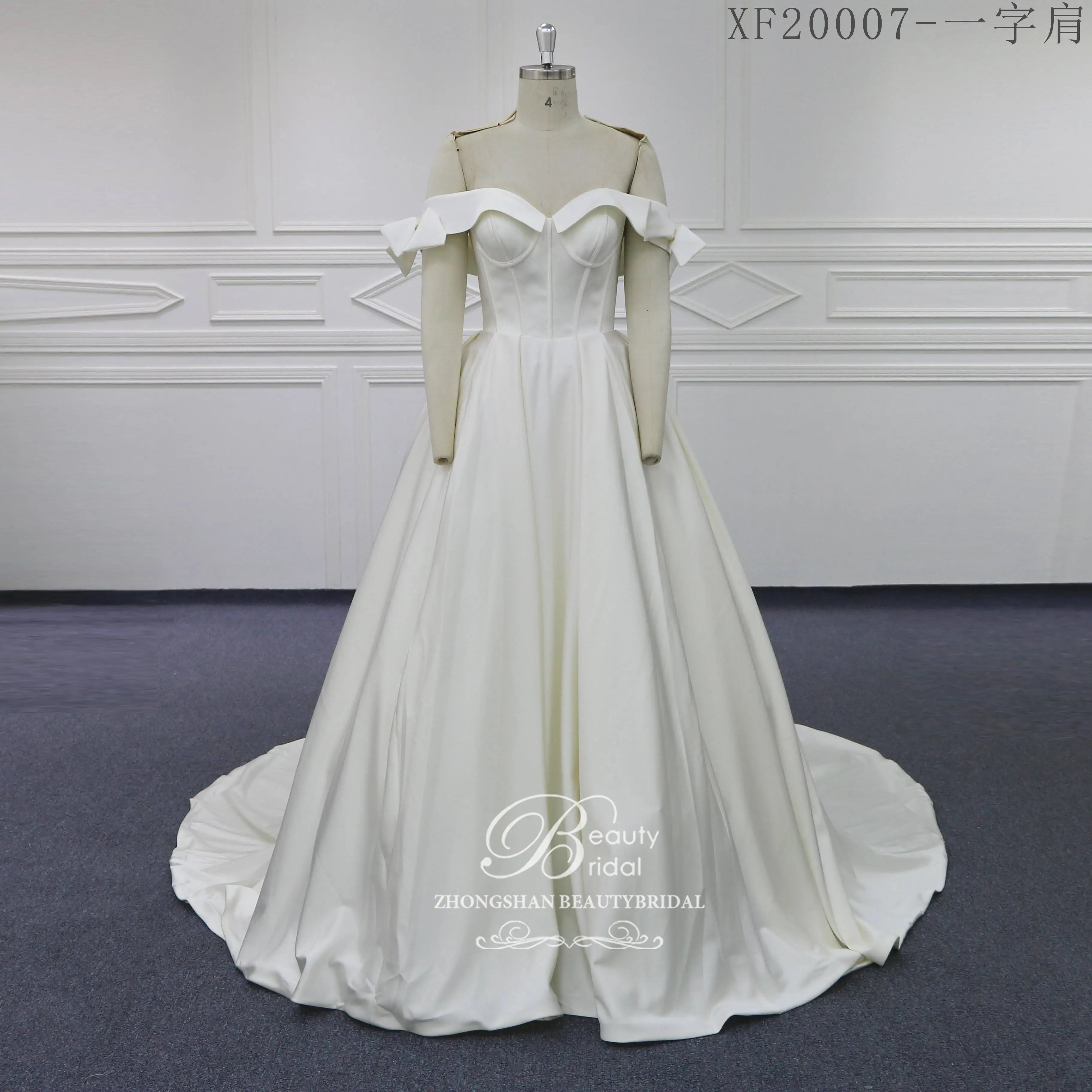 

Роскошное Свадебное платье Beautybridal, 100% реальные фотографии, цветочное ТРАПЕЦИЕВИДНОЕ свадебное платье с открытыми плечами, платье NM7002