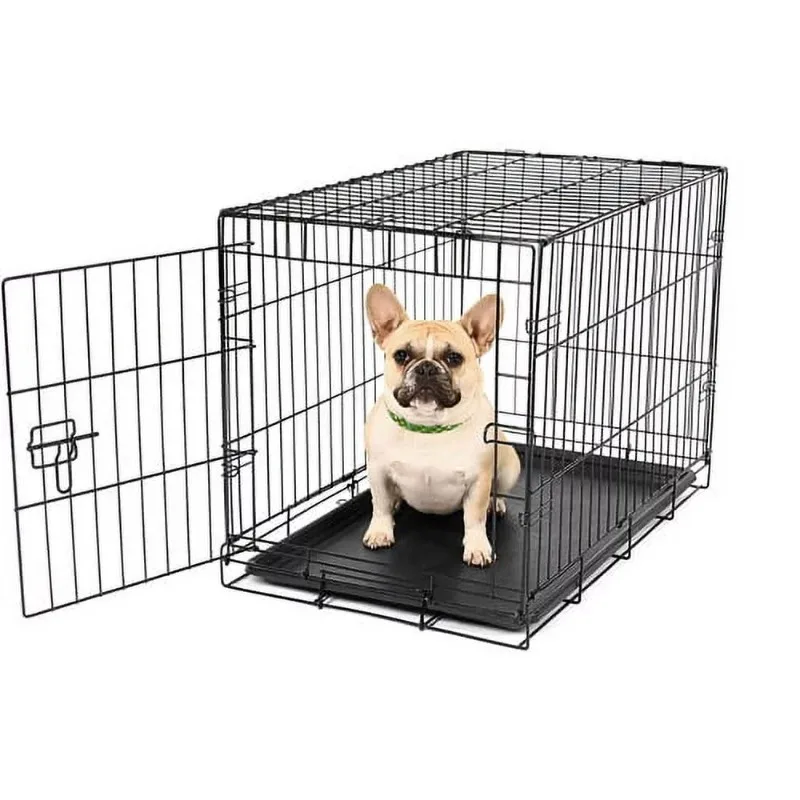

Compact Single Door Metal Dog Crate, Small Floor Protecting Feet,