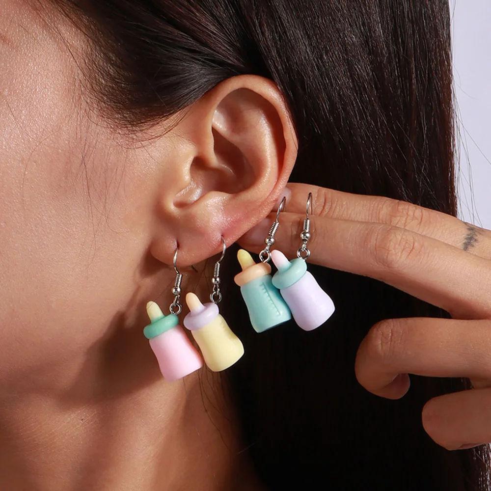 Potosala Baby Pacifier Bottle Resin Drop Earrings Unique Cute