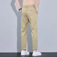 2025 nouveau été cheville longueur pantalon hommes coupe droite mode mince marque vêtements couleur unie pantalon décontracté mâle 28-38 6