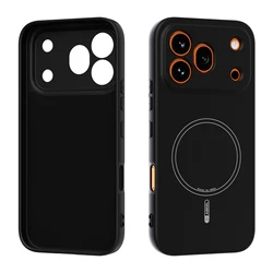 Magsafe Matte Soft Liquid Silicone Phone Case with Magnetic Wireless Charging and Shockproof Protection for Honor 600 Pro (Black)